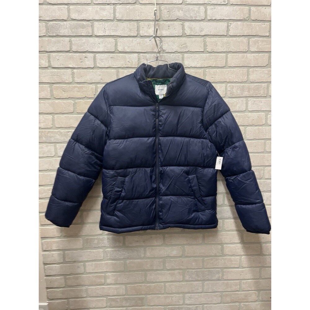 Old Navy Men's Frost-Free Quilted Puffer Jacket Navy Blue Size Large